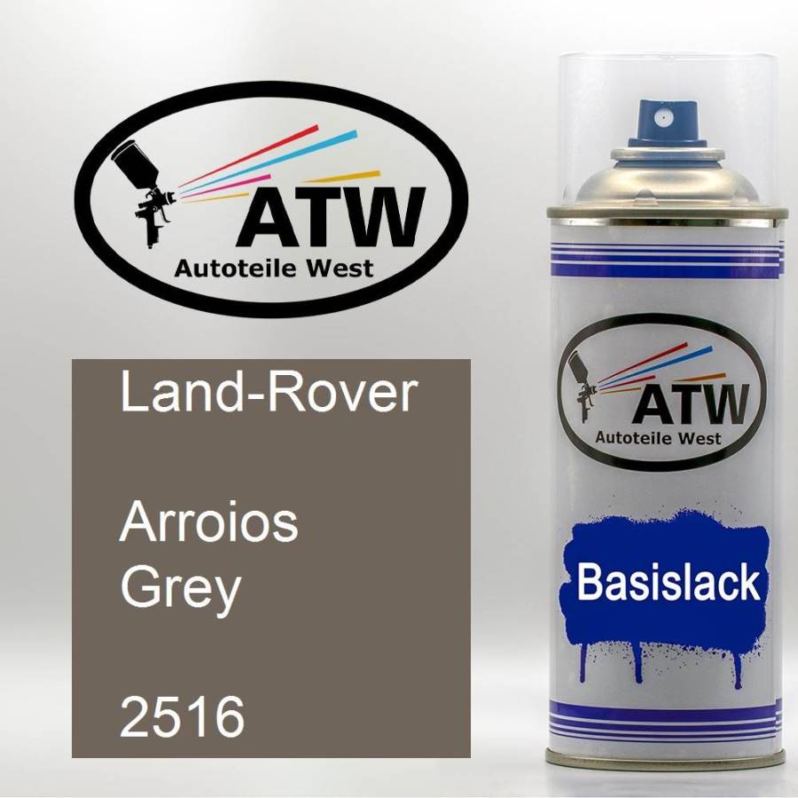 Land-Rover, Arroios Grey, 2516: 400ml Sprühdose, von ATW Autoteile West.